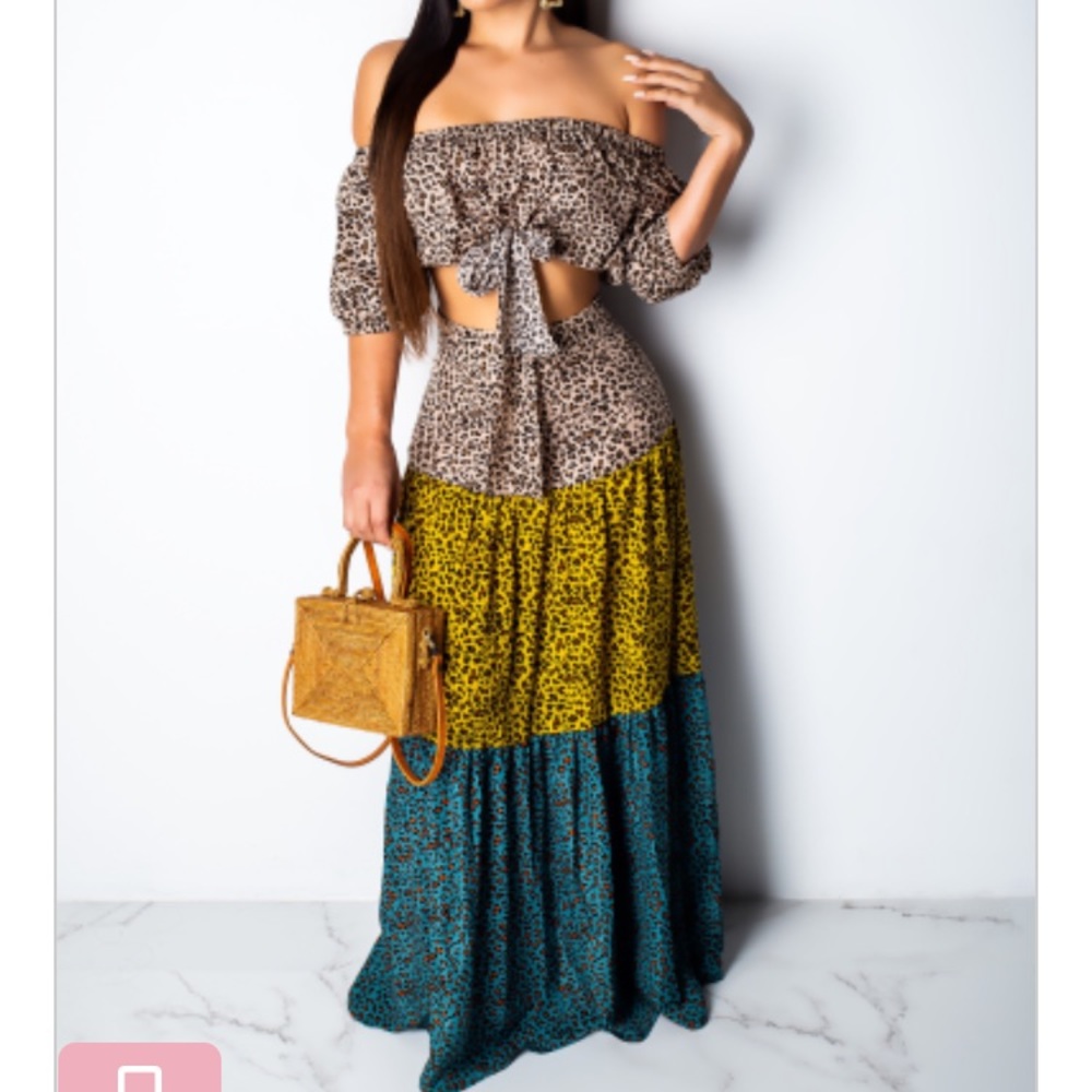 Cheetah skirt set